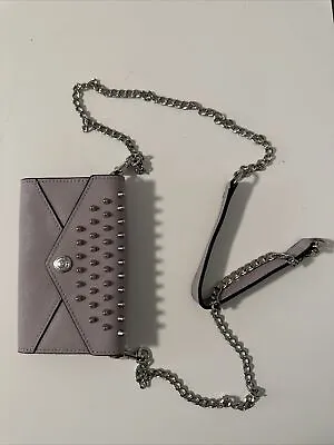 Rebecca Minkoff Womens Leather Studded Chain   Lavander Grey Handbag • $30
