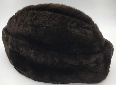 Vintage North King Brown Dyed Mouton Lamb Fur Hat Small JJ Seifter & Sons USA • $24.99
