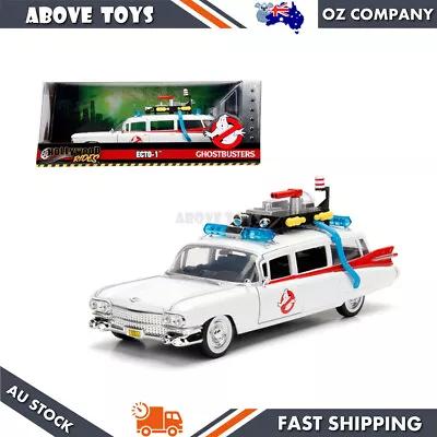 Jada 1:24 Scale Hollywood Rides Ghostbusters (1984) Ecto-1 Diecast Car Model • $67.99