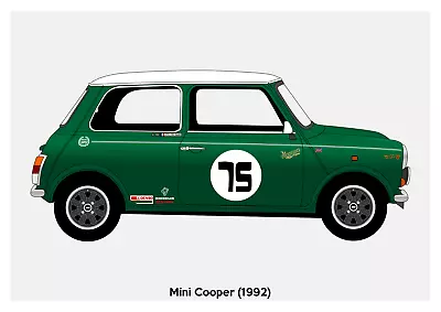 POSTER - MINI COOPER - (A4 A3 A2 Sizes) Art Print Car RENDER • £7.37