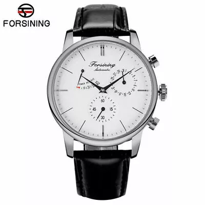 Luxury Forsining Automatic Mechanical Watch For Men Power Reserve Leather Bangle • $49.02