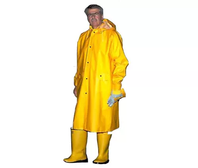 48″ Yellow Rain Coat With Detachable Hood • $18.95