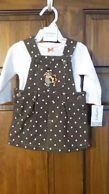 NWT ~ CARTER'S THANKSGIVING TURKEY Bodysuit Top & Brown Bib Skirt ~ Girls 3 Mos. • $11.99