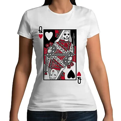 £9.99 • Buy Evil Queen Of Hearts Playing Card Unisex T-shirt