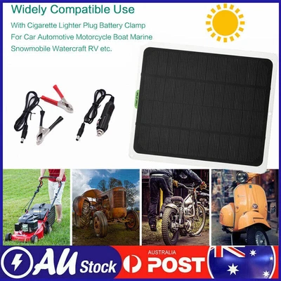 $34.99 • Buy 5W/10W Solar Panel 12 Volt Trickle Battery Charger For Car Van Caravan Boat
