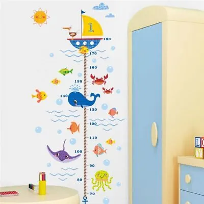 Cartoon Shark Wall Sticker Living Room Home Decoration Kids Bedroom Wallpaper • £19.60