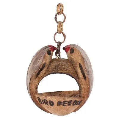 Hand Carved From A Coconut Shell  Double Bird Feeder • £10.80