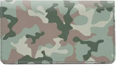 Classic Camouflage Designer Checkbook Cover Credit Card Slots & Pen Loop • $22.79