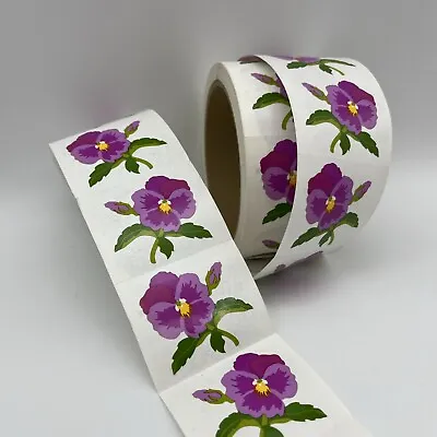 Mrs. Grossman's Stickers By The Yard Roll Purple Pansy Flowers 1994 Vintage Rare • $75