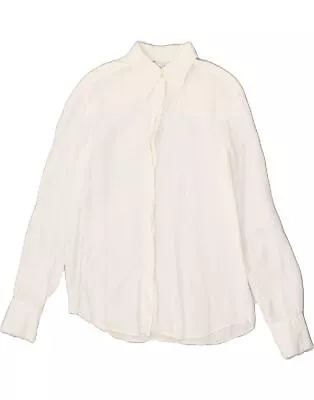 MAX MARA Womens Shirt UK 8 Small White Linen AS01 • $27.29