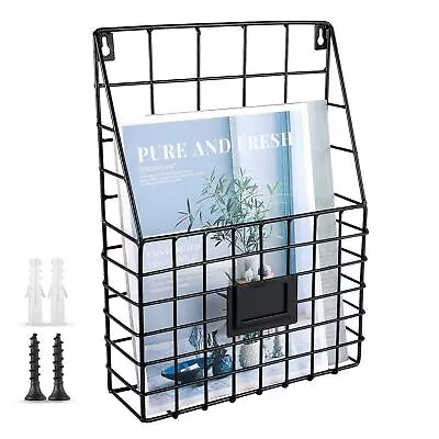 Metal Wire Wall Mounted Magazine Holder Wall Hanging Organizer Holder For Fil... • $41.19