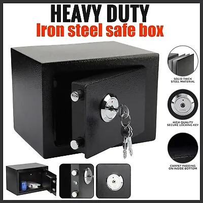 4.6L Security Safety Box Solid Steel Safe Heavy Duty Box Cash Deposit Box Vault • £23.99