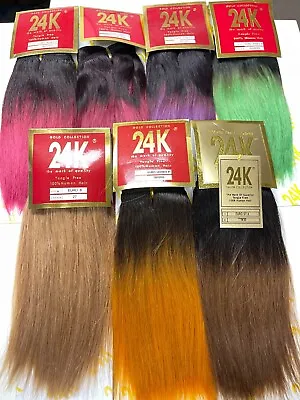 100% Human Hair Wig Tangle Free European 8'' Straight Green Orange Purple Pink • $14.99