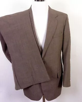 Vintage 60s 70s Century Club Light Brown Men's 2 Pc Business Suit Wool Blnd 40 R • $63.99