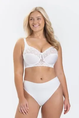 Miss Mary Of Sweden White  Underwired Full Cover Rose Bra 2777. 42e • £30