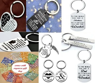 £3.79 • Buy Personalised Gift For Him Her Mother Sister Brother Dad Son Keyring Present UK