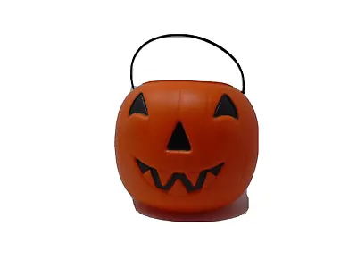 Vintage Halloween Jack O Lantern Pumpkin Bucket Blow Mold General Foam Plastics • $7