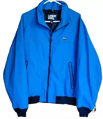 Lands' End Squall Zip Up Lightweight Casual Basic Jacket Blue Mens Large 42-44 • $24.99