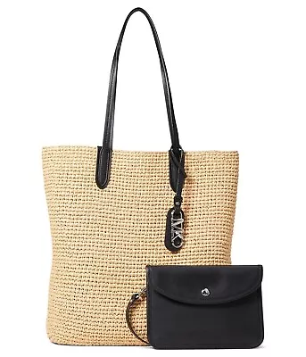 Michael Kors Eliza Large Natural Woven Straw Tote Bag & Pouch NWT$298 30S3SZAT3W • $99.99