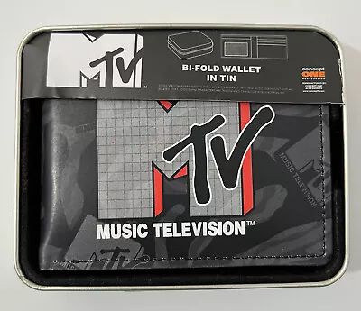 $27 • Buy MTV Mens Leather Bi-Fold Wallet MTV Printed Brand New