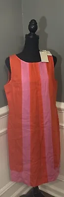 BODEN NWT Linen Sleeveless Color Block Shift  Dress Size 10 • $32