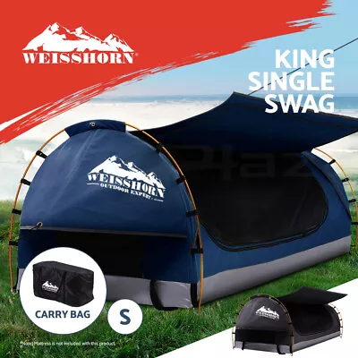 Weisshorn Swag King Single Camping Swags Canvas Hiking Free Standing Dome Tent • $165.95