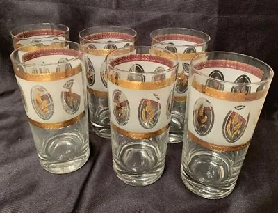 $54.90 • Buy 6 Vintage Rare Brockway Glass Co. Golden Wheat Frosted Cocktail Tumblers Glasses