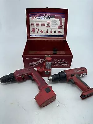 Vintage Milwaukee Hi-Torque 0401-1 12V Cordless 3/8” Drill 0522-20 Case Untested • $59.40