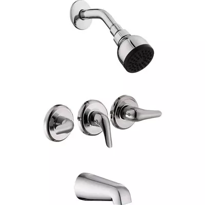 Glacier Bay Aragon Triple Handle 1-Spray Tub & Shower Faucet 1.8 GPM  Chrome 935 • $42