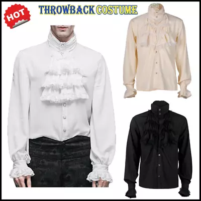 Men Pirate Shirts Vampire Renaissance Medieval Victorian Steampunk Gothic Tops • $33.29