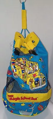 Hasbro Magic School Bus Miss Frizzle Drawstring Bag Backpack Mesh Vintage Used • $70.35