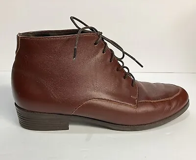 MUNRO SPORT~ Leather Lace Up Ankle Boots ~7.5 M Natural Latex Rubber Sole. • $39.99