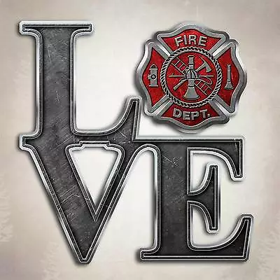 Firefighter Love Decal Volunteer Fire Department Wife Cross IAFF Fireman Sticker • $12.99