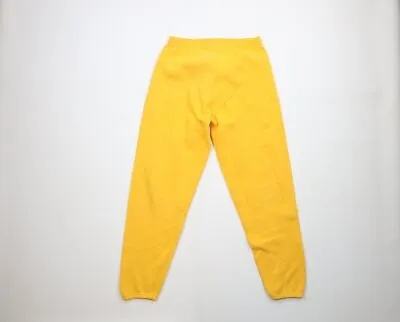 Vintage 90s Streetwear Mens Medium Faded Blank Sweatpants Joggers Yellow USA • $44.95