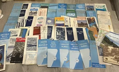 Lot Of Over 65 AAA Folding Paper Road Maps 60s 70s 80s California Cities + More • $18