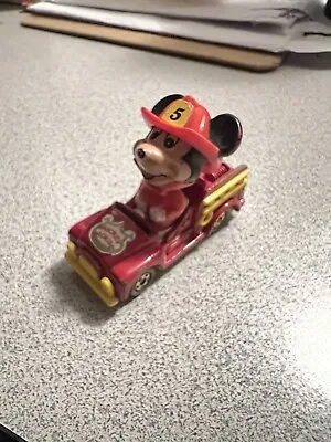 Tomy Mickey Mouse Diecast Firetruck Toy Car Red Firefighter  Japan Walt Disney • $12.75