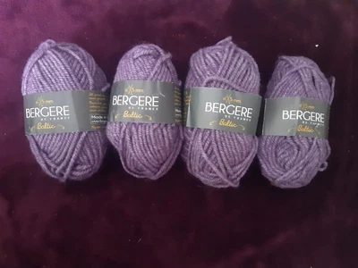 £5 • Buy BERGERE DE FRANCE 4 X 25g  COLCHIQUE BALTIC PURPLE LILAC YARN EASY CARE WOOL