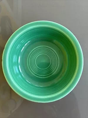 Vintage Fiesta Ware Dessert Bowl 4.75” Green 1936-1960 2 Chips HLC • $9