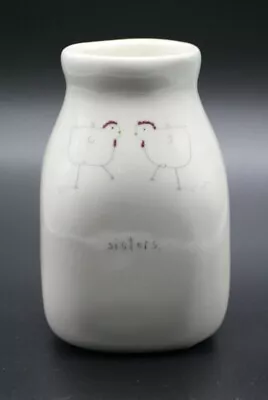 Sisters Milk Bottle Vase By Beth Mueller 2002 Chickens • $24.99