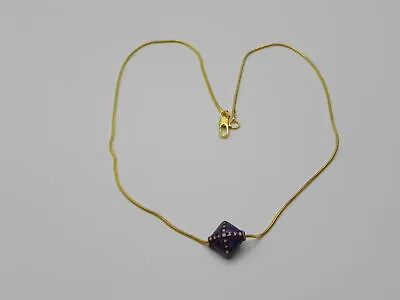 Mood Bead Necklace Color Changing Charm Bead Gold Plated Snake Chain Minimalist • $8.99