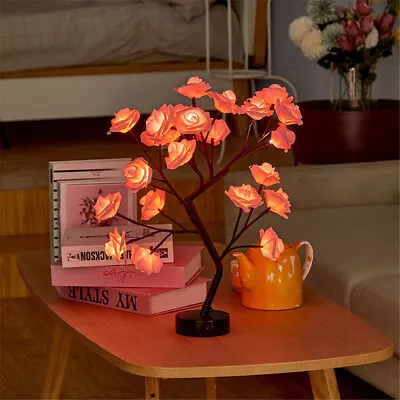 £11.88 • Buy UK Rose Tree Light Table Lamp LED Bedside Night Lights Home Decor Birthday Gift