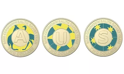 $10 • Buy Unique Australian $2 Dollar Coin 2022 3x Commonwealth Games Coins CIRCULATED