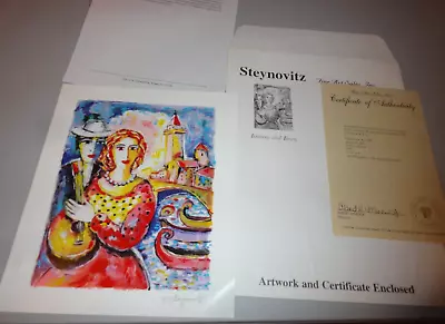 1999 ZAMY STEYNOVITZ SERIOLITHOGRAPH 'BEAUTY AND BEAU’ W/ COA 7 1/4  X 9  • $15