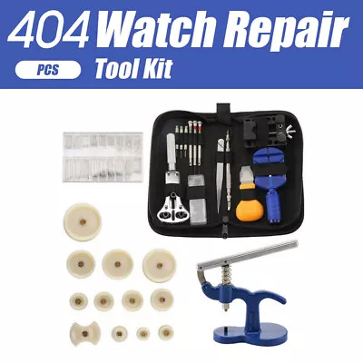 404Pcs WATCH REPAIR KIT Back Case Pin Link Spring Strap Remover Opener Tool Set • $24.95