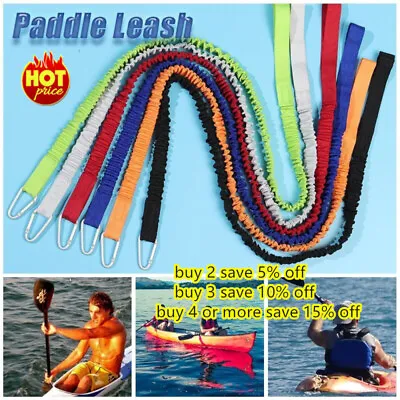 Safety Kayak Paddle Leash Rope Elastic Coiled Canoe Lanyard Fishing Rod Cord NEW • £4.44
