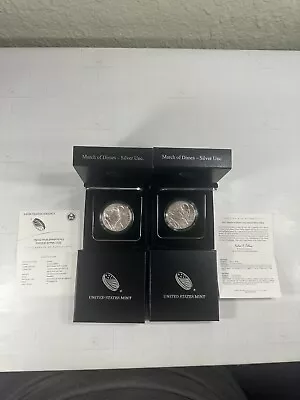 Two US Mint 2015 March Of Dimes Uncirculated Silver Dollars • $66