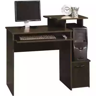Student Computer Desk Brown/Cherry Shelves Drawer Keyboard Tray Storage Dorm New • $128.32