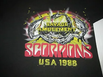 Vintage Scorpions Savage Amusement 1988 USA Tour Shirt Sz M Band Music Concert  • $79.99