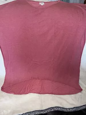 Lularoe Irma Solid Pink Retired Vintage Tunic Shirt Oversized 3XL 26/28 24 Rayon • $39.99