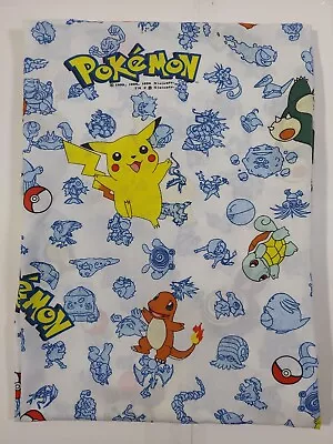 Vintage 1998 Pokemon Bed Sheet Flat 39 X 75 Pikachu • $22